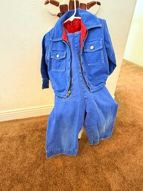 Vintage jacket and dungarees